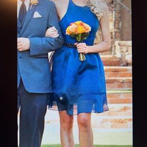 Blue Size 8 Jim Hjelm Bridesmaid Dress